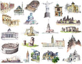 Seasonstorm World Famous Building Aesthetic Diary Travel Journal Paper Stickers Scrapbooking Stationery