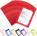 100 PCS Resealable Mylar Bags with Frosted Clear Window Packaging Bags Foil Pouch Zipper Bag for Food Self Sealing Storage Supplies (4.72x7.87, Red)