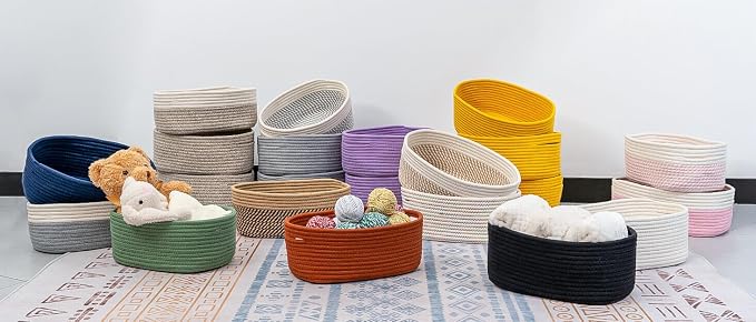 CubesLand Cube Shelf Closet Storage Baskets Bins Set 2 | Woven Basket for Organizing/Storage,Long-lasting &Skin-friendly Toy Storage Basket Bin,Stylish Room Decor Basket,Yellow