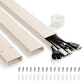 47in TV Cord Hider, Adhesive & Screw Mount Large Cable Hider Kit | Cord Covers for Wall Mount TV, Paintable Cable Management Cord Organizer, Wire Hiders for TV on Wall L15.7inW2inH0.7in, Beige