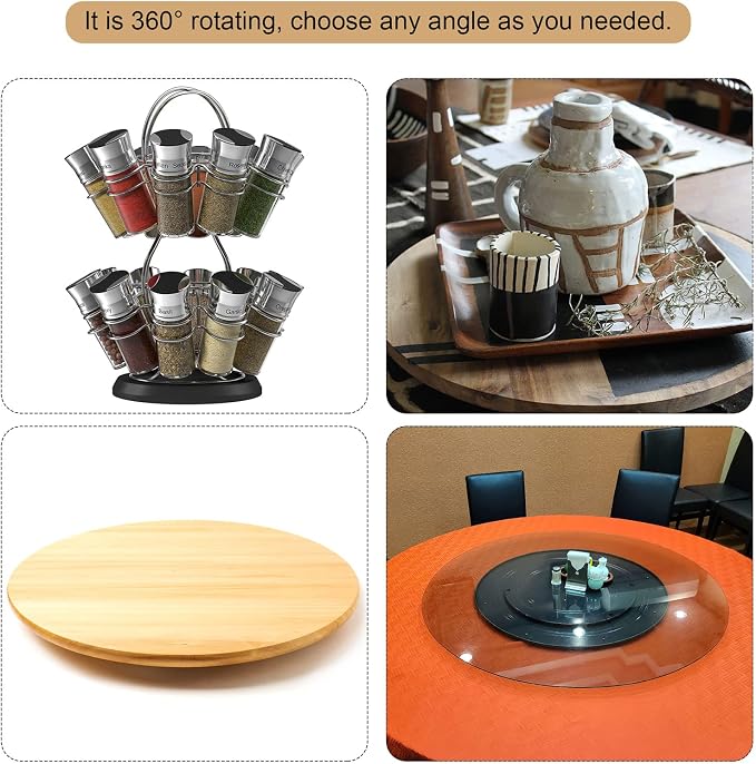 MECCANIXITY 7inch Rotating Swivel Stand with Steel Ball Bearings Lazy Susan Base Turntable for Kitchen Corner Cabinets, Black