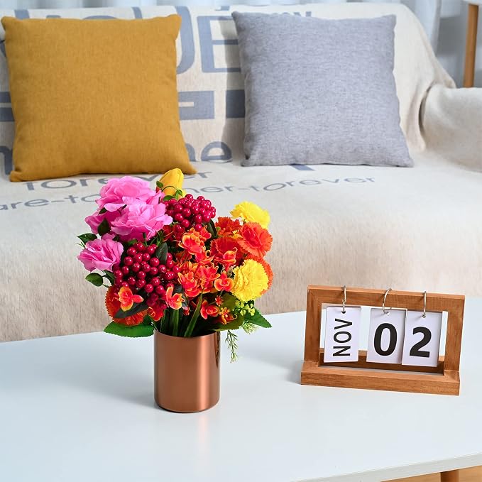 Rose Gold Pencil Holder for Desk, Stainless Steel Pencil Cup, Pen Holder Cup, Pen Pot, Vases Flower Pot, Makeup Brush Holder, Desktop Accessory Stationery Organizer