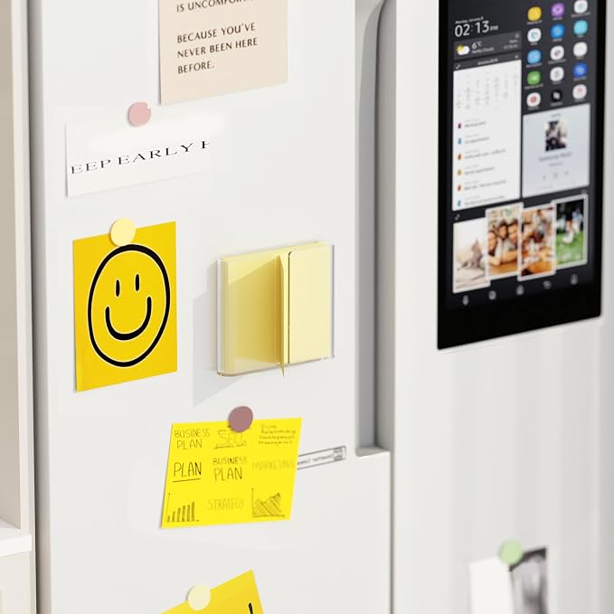 Sticky Note Dispenser, Magnetic Sticky Note Holder for Post It Notes, 3 x 3 Inch Sticky Note Organizer for Office Home Classroom, Transparent, Acrylic