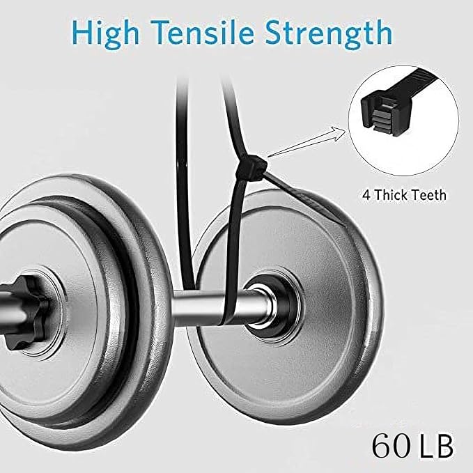 Zip Ties 18 Inch Black Cable Ties Wraps 100 Pcs with 60 Pounds tensile | Long Plastic Ties 60 Pounds tensile By WANGFA