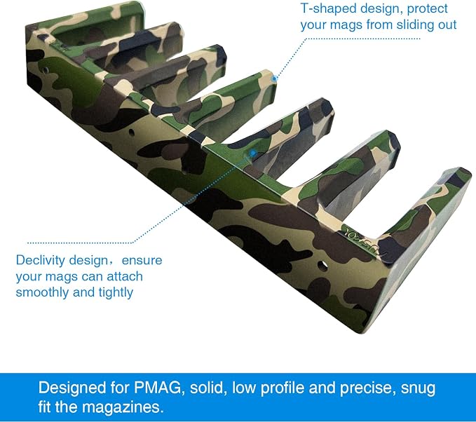 Solid ABS 6X Standard PMAG Wall Mount, Mag Holder, Home Magazine Storage Rack