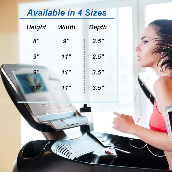 Jetec Treadmill Book Holder, Clear Acrylic Reading Rack for Treadmill Tablet Rack Universal Holder Tablet Magazines Books for Gym Exercising(9 x 11 x 3.5 Inches)