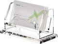 YUXUN Business Card Holder for Desk, Acrylic Business Card Display Stand with 1 Slot, Office Desk Accessories for Man &Woman,50 Cards Capcity, Clear