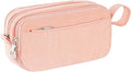 TESAFNG Corduroy Pencil Case, Large Capacity Pencil Pouch with 4 Compartments, Cute Soft Aesthetic Stationery Pen Bag Organizer with Zipper, Portable School Supplies for Teen and Adult Girls, Pink