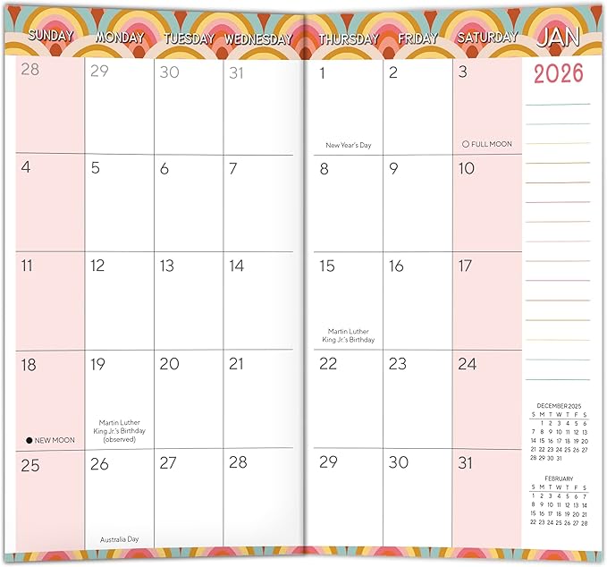 2026 Pocket Planner: 2-Year-Plus Monthly Pocket Calendar Book (24-Month): January 2026 - December 2027, Purse Size 6.5" x 3.5", Fun Fish