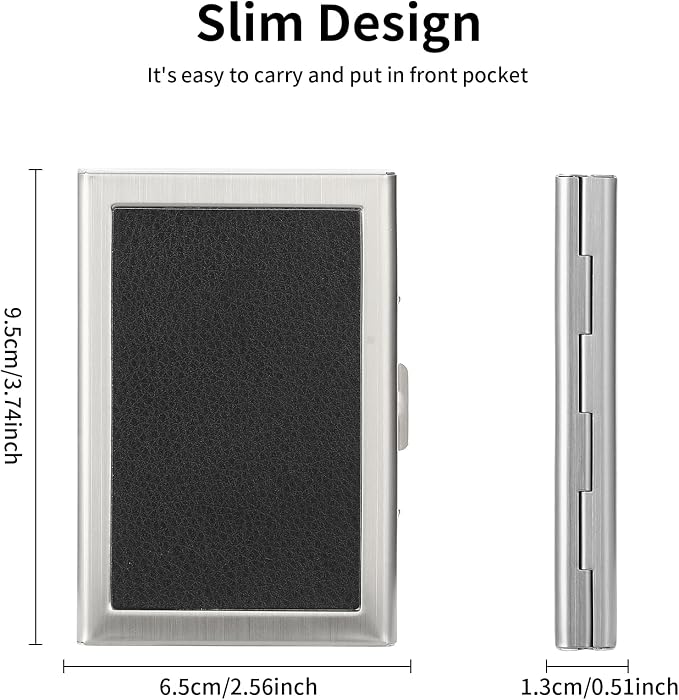 Credit Card Holder Wallet for Women Men Stainless Steel Metal Card Case RFID Blocking Business Card Protector Case with 6 Slots