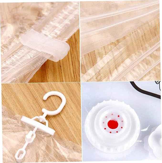 Hanging Vacuum Storage Bags 4Pcs 26 x 43 Large Vacuum Storage Bags Clear Compression Vacuum Seal Bags Space Saver Vacuum Storage Bags for Clothing, Suits and Coats Hanging Vacuum Storage Bags