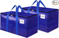 FabSpace Moving Storage Bags, Moving Supplies Packing Boxes for Moving, Camping, College Dorm Room Essentials for Girls, Blue Tote Bags, Heavy-Duty Storage Bins With Lids And Zippers, 93L 2 Pack