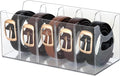 Belt Organizer - Clear Stackable Belt holder for Closet and Drawer Storage - 5 Compartments with Removable Dividers, Multi-Purpose Display Bins With Inserts For Ties, Socks, underwear (1)