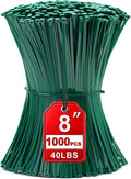 Zip Ties 8 inch, 1000 Pack Green Zip Ties,Green Cable Ties Self-Locking Nylon Cable Ties with 40 lbs Tensile Strength,Wire Ties for indoor and outdoor use.