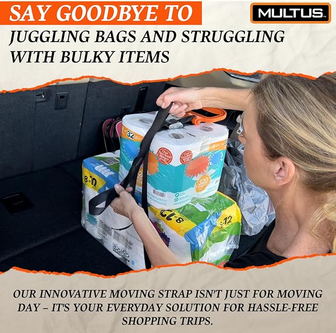 MULTUS Handle and Haul 1 Handle Moving Strap to Lift Carry Drag- 2 Pack