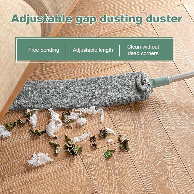 Saker Retractable Gap Dust Cleaning Artifact, Telescoping Bendable Microfiber Duster for High Ceilings, Under Furniture & Hard-to-Reach Areas, Washable Extendable Dusting Tool (3 Sets)