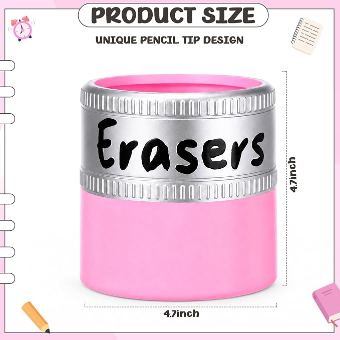 Tenceur 4.7x4.7 Inches Erasers Bucket for Teacher Desk Organizer Pencil Holder Bucket Plastic Large Capacity Desk Organizer for Teacher Classroom Craft Supply Storages