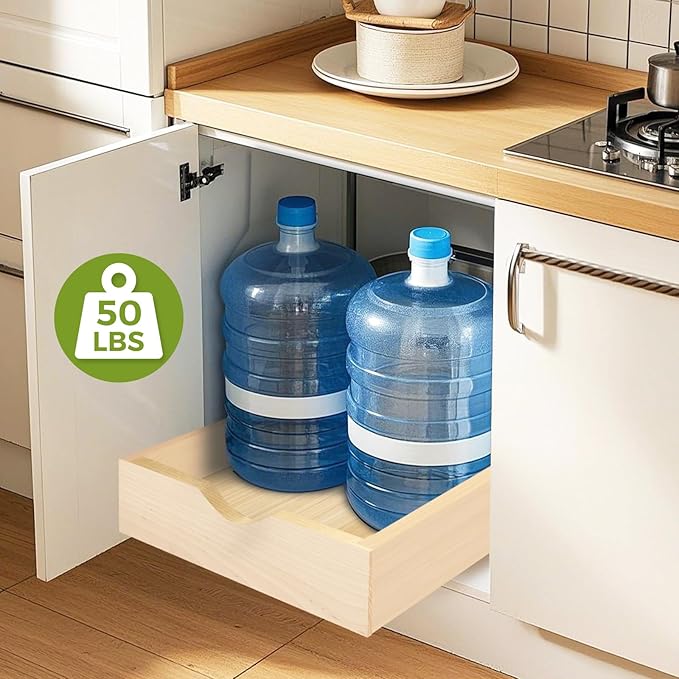 Pull Out Drawers for Cabinet Wood 33" W x 23" D x 4.5" H Slide Out Organizer and Storage Kitchen Cabinet Drawers Slide Out Shelves Pull Out Shelves in Kitchen Pantry Bathroom with Soft Close