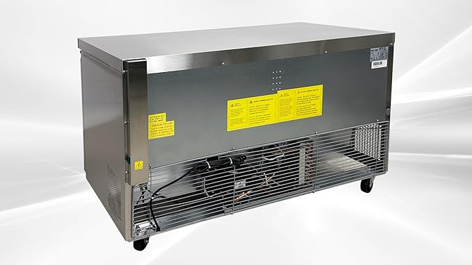 Commercial Under Counter Freezer, ETL 2 Doors 2 Shelves 115V/60HZ Restaurant 0°F to -8°F, Stainless Steel 60" W 14.1 Cu. Ft.