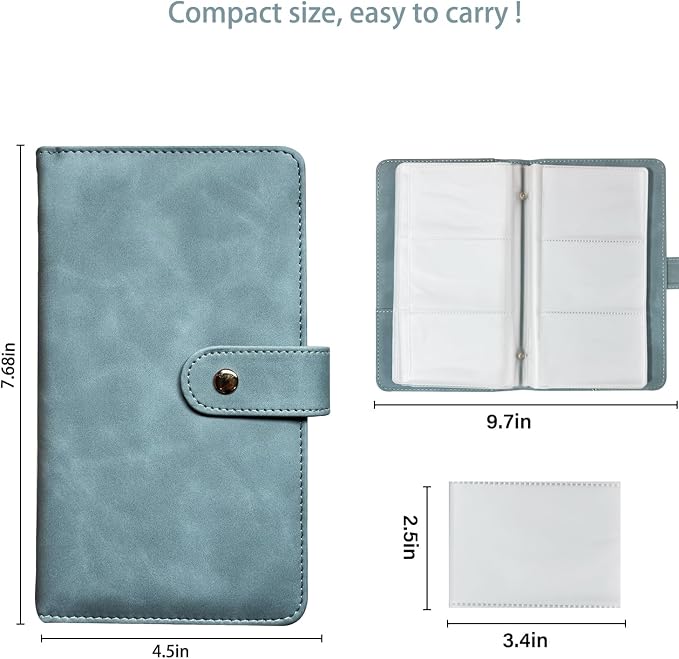 Leather Professional Business Card Holder Book Organizer, 240 Card Slots Capacity Booklet, Premium PU Name Cards Storage Folder with Soft Cover, Credit Card Binder Holder for Men/Women (Blue)