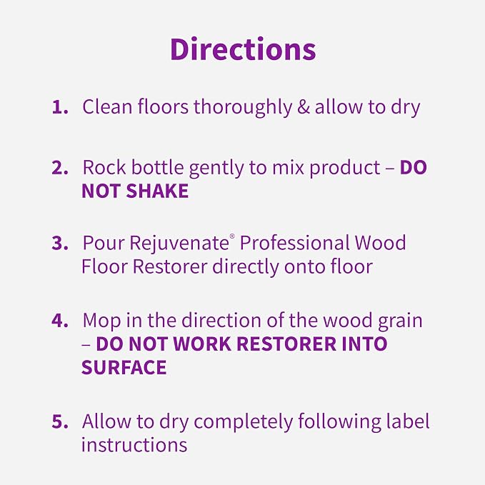 Rejuvenate Professional Wood Floor Restorer Fills Scratches, Seals And Protects Wood Flooring For A Matte Satin Finish, 1 Gallon | 1-Coat Application Fills Scratches, Shines & Protects Hardwood Floors, Leaves A Satin Finish, Safe For Pets & Kids