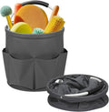 Cleaning Caddy for Cleaning Supplies,17L Cleaning Supply Caddy with Handle Foldable Cleaning Supplies Organizer Bucket Cleaning Products Organizers for Home, Garden (Gray)