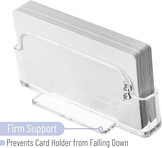 Mr. Pen- Acrylic Business Card Holder for Desk | Clear Plastic Business Cards Display Holders Stand, 3 Packs, Fits 40-60 Cards