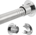 1.3 Inch Diameter Closet Rods for Hanging Clothes 17-87 Inch Adjustable, Metal Heavy Duty Closet Pole, Silver Closet Bar for Hanging Clothes, Suitable for Closet, Wardrobes, Bathroom, Windows