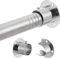 1.3 Inch Diameter Closet Rods for Hanging Clothes 17-75 Inch Adjustable, Metal Heavy Duty Closet Pole, Silver Closet Bar for Hanging Clothes, Suitable for Closet, Wardrobes, Bathroom, Windows