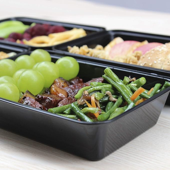 Enther Meal Prep Containers Single Lids Food Storage Bento BPA Free | Stackable | Reusable Lunch Boxes, Microwave/Dishwasher/Freezer Safe Portion Control (28 oz), 12 Pack 1 Compartment