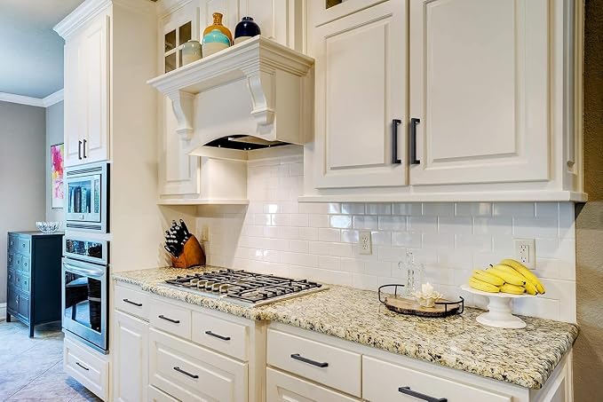 Ravinte Matte Black Square Cabinet Handles Drawer Pulls,5 Inch,35 Pack | Screws Included, Stainless Steel, Square Bar Grip, Easy Install, Kitchen Cabinet Hardware, For Cupboards, Drawers, Dressers