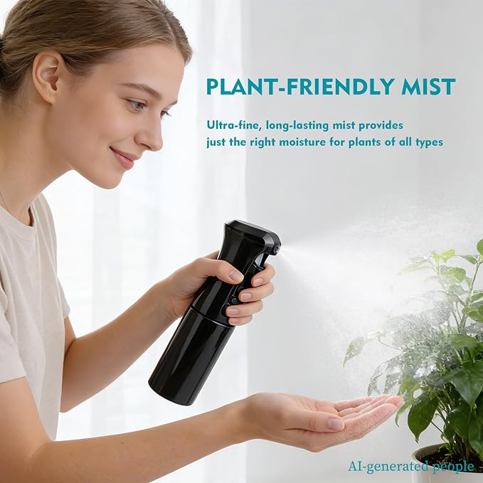 Continuous Spray Bottle, 6.8 OZ Hair Spray Bottles, Ultra-Fine Mister Spray Bottle for Hairstyling, Cleaning, Plants, Pets, Salons, and More (2 Pack)