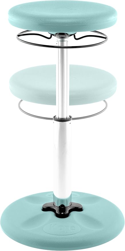 KORE Design Adjustable Wobble Stool Chair, Girls + Boys Kid Desk Stools, Ergonomic Small Office Chairs, Flexible Seating for Active Kids, ADD/ADHD, Classroom, Home, Age 8-12, Tall (16.5-24in), Teal