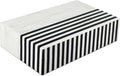 Handicrafts Home Large Decorative Storage Box with Lid – Black White Modern Storage Box, Remote Control Organizer for Coffee Table, Console & Living Room Decor – Mono Lead 12 x 6 x 2