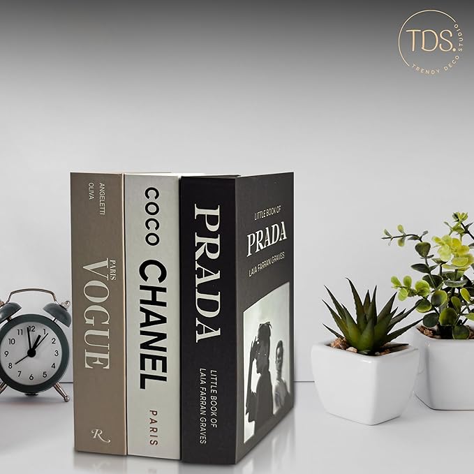 Designer Fake Books for Home Decor - Minimalist Coffee Table Decor, Celebrating Graduations - Set of 3 (Light)
