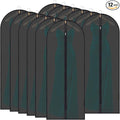 BALEINE 60'' Translucent Garment Bags, 12 Packs PEVA Dress Bag for Closet Clothes Dresses Suit Coats Storage (Black, 12PK)