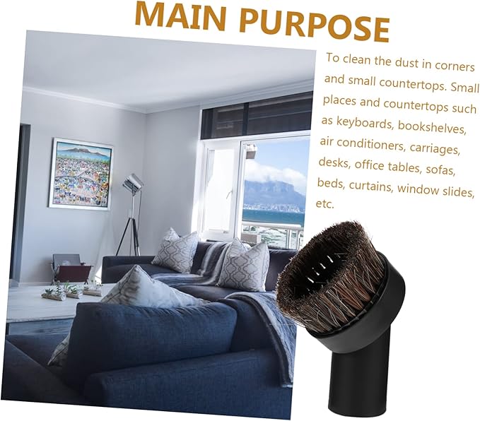 Zerodeko 2pcs Vacuum Cleaner Dusting Brush Attachment Eco-Friendly Horse Hair and Material Easy to Install and Detach for Home Cleaning and Dust Removal