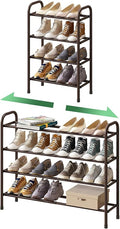 kiplant Metal Shoe Rack, Expandable Metal Shoe Rack for Closet, Entryway & Hallway (Brown, 4-Tier_Long)