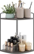 Forest Angle Bathroom Counter Organizer,Countertop Organizer,Vanity Organizers,Bathroom Storage,Bathroom Sink Caddy,Counter Shelf,Corner Counter,Corner Shelves(Black-Grey)
