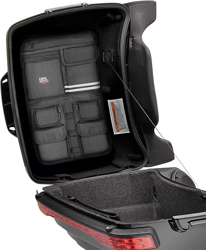 KEMIMOTO Tour Pack Lid Organizer for Road Glide Road King Electra Glide Street Glide Touring Travel-Paks | Multi Pockets Keep Organizer, Rear Pack Compatible with Touring Models Street Glide 1993-2013