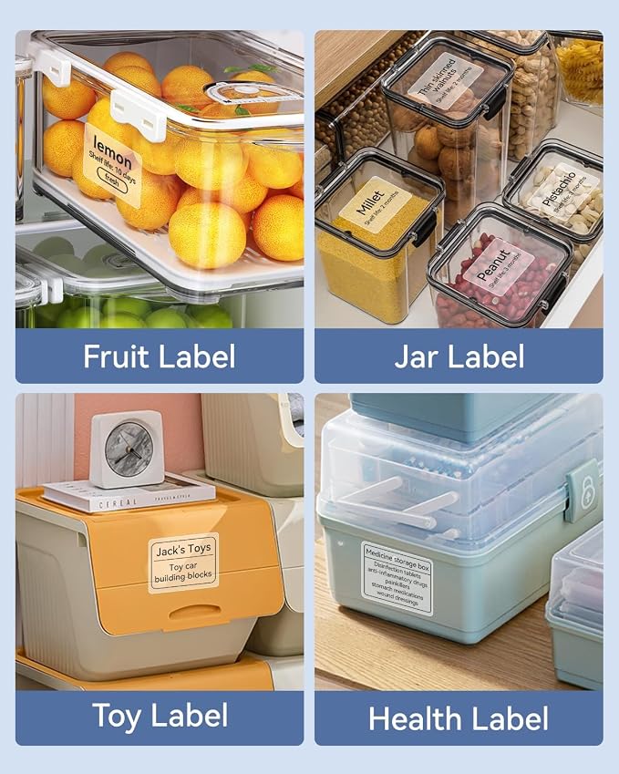 NIIMBOT 3 Roll Set Labels, 1.6" X 1.2" (40x30mm) Waterproof Thermal Label | Clear Label for B1/B21/B31 Label Maker, for Kitchen Jar/Address/Barcode/Travel Bottle