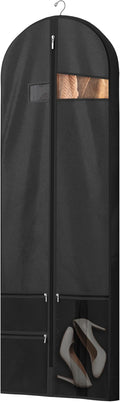 Lazebox 65" Travel Garment Bag with Accessories Zipper Pocket, Heavy Duty Suit Bag for Suits, Tuxedos, Dresses, Coats, Black, 2 packs