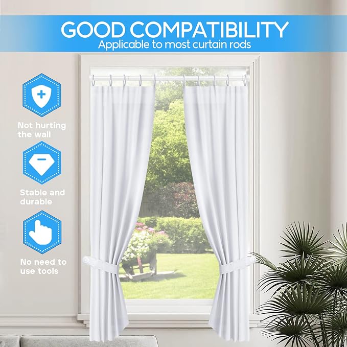 Tension Curtain Rod White Tension Rod 2pcs Spring Curtain Rod Non Slip Tension Rods For Windows 28 To 48 Inch No Drilling Adjustable Tension Rods of Curtain Window Closet Kitchen Wardrobe1