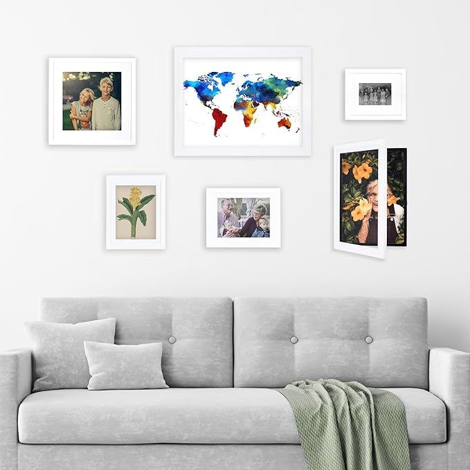 Dynamic Frames Li’l Davinci Front-Open 2-Pack Kids Art Frames, Wooden Frames for 12x18 Artwork, Prints & Certificates, Store up to 50 per Frame, 14.75 x 20.75 Outer Dimensions, White