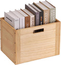 KIRIGEN Stackable Wood Storage Cube with Handles, Open Cubby Bin, Natural | Open-Front Wooden Crate Box for Books, Clothes, Shoes, Closet Storage, and Display for Home Office, Assembly Required