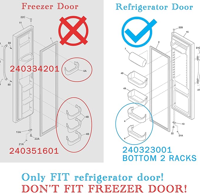240323001 Refrigerator Door Bin, 15.95in Side Shelf Fit for frigidaire | Replacement for AP2115741, PS429724, AH429724, 240323007, fits most Frigidaire & Kenmore (NOT freezer door) , Easy install