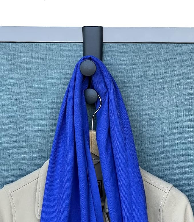 Tetra-Teknica CWH03 Cubicle Wall Hanger with Double Posts, 2.5"-3" Panels | Over-the-panel, Double Posts, 2 1/2" - 3" Panels, Black