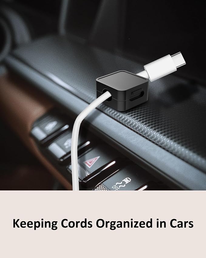 8-Pack Cable Organizers, Magnetic Cable Clips, Cable Holders Black | Desktop Cable Organizer, Magnetic Cable Holder – Suitable for Home, Office, Car and Multiple Scenarios