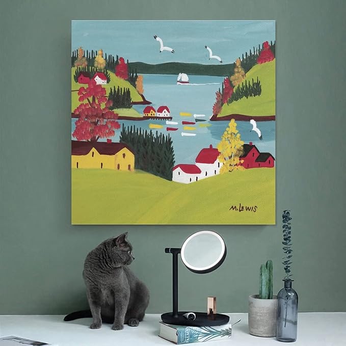 Untitled By Maud Lewis Paintings Art Posters Gifts Canvas Painting Poster Wall Art Decorative Picture Prints Modern Decor Framed-unframed 28x28inch(70x70cm)