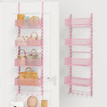 SWTYMIKI Over the Door Purse Organizer - Wall Mounted Purse Rack with 4 Adjustable Metal Basket and 6 Hooks, Hanging Bag Rack for Handbag Organizer, Bag Storage Can Use As 1/2 Part, for Door, Closet